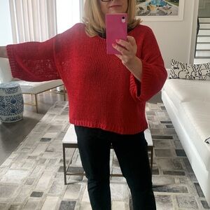 NWT Made In Italy 🇮🇹 Oversized Red Sweater One Size